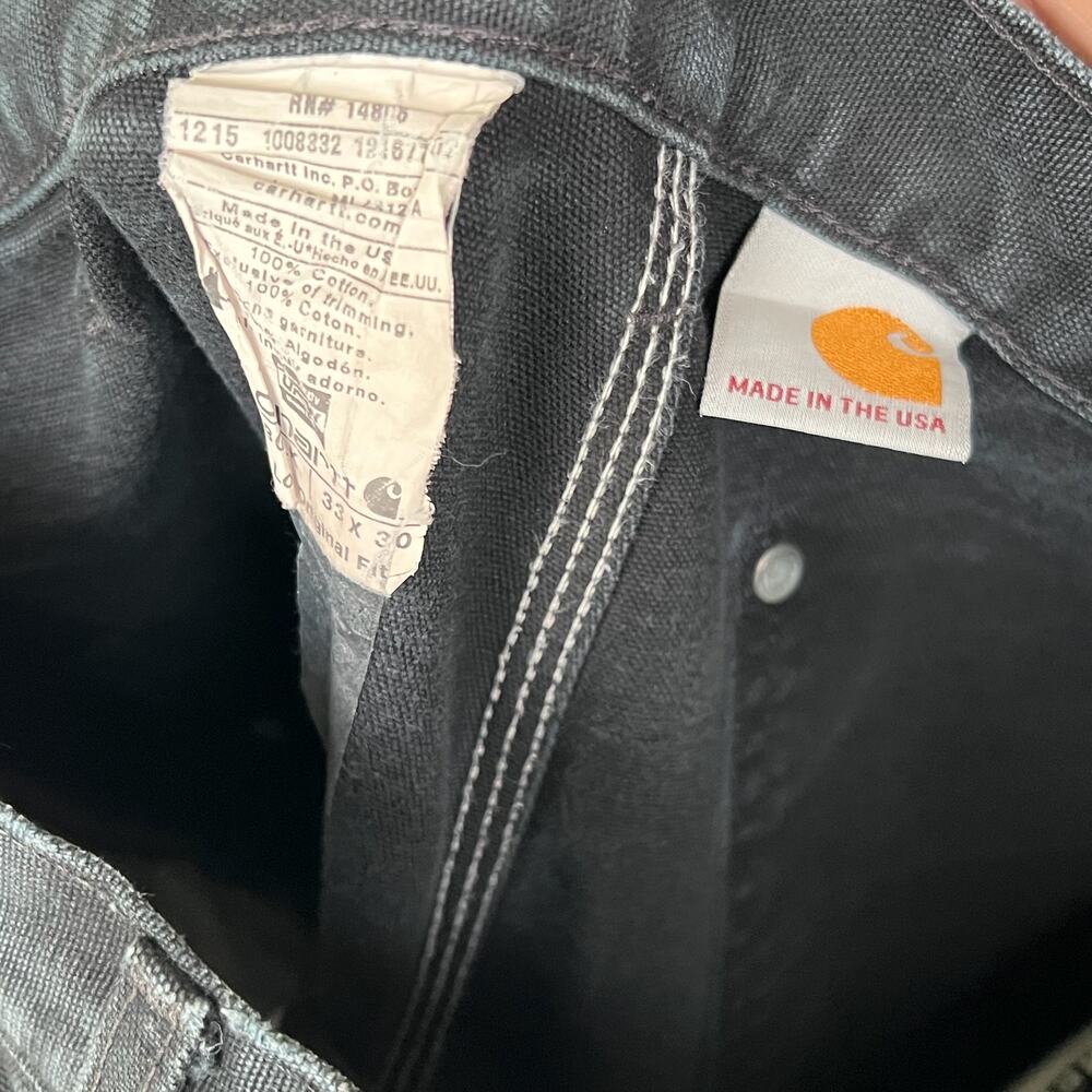Carhartt faded black double knee work wear carpenter pants - Picture 6 of 7